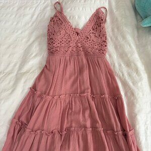 Francesca's Dress Strap Mini dress Open Back Pink/Peach Color Sz XXS